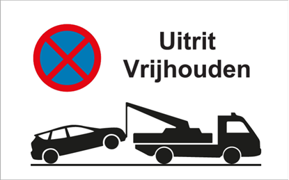 Afbeeldingen van Stopverbodbord Uitrit Vrijhouden