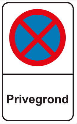 Afbeeldingen van Stopverbodbord Privegrond