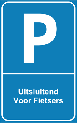 Afbeeldingen van Parkeerbord Uitsluitend voor fietsers