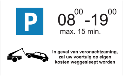 Afbeeldingen van PARKEERBORD Tijdaangave Wegsleepregeling