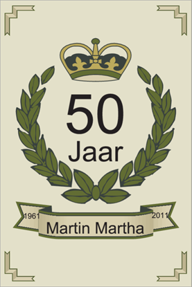 Afbeeldingen van Verjaardagsbord 50 jaar Kroon