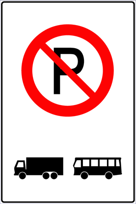 Afbeeldingen van Parkeerverbod E201 Vrachtwagens en bussen 40x60