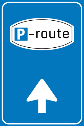 Afbeeldingen van Parkeerbord BW101-B + SP100B Parkeerroute Volg pijl 40x60