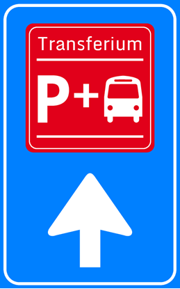 Afbeeldingen van Parkeergelegenheid BW101-B + SP03B Transferium voor overstappers op het openbaar vervoer (bus) Volg pijl 25x40