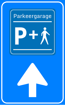 Afbeeldingen van Parkeergelegenheid BW101-B + SP03C Overstappers Volg pijl 25x40