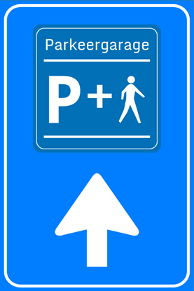 Afbeeldingen van Parkeergelegenheid BW101-B + SP03C Overstappers Volg pijl 40x60