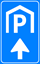 Afbeeldingen van Parkeerbord BW101-B + SO03 Overdekte parkeergarage Volg pijl 25x40