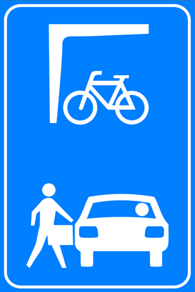 Afbeeldingen van Verkeersbord E106 In- en uitstapplaats met overdekte fietsenstalling 40x60