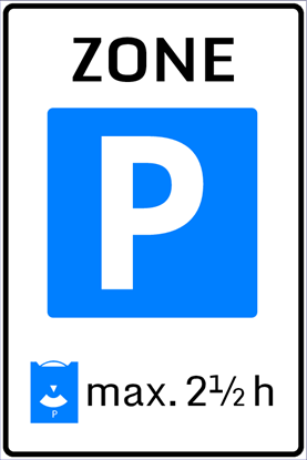 Afbeeldingen van Parkeergelegenheid E01-ZB Zone Parkeerschijfzone (max. 2½ h) 40x60