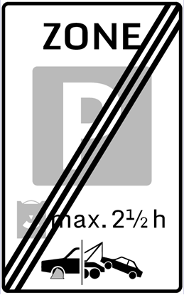 Afbeeldingen van Parkeergelegenheid E10-ZEKS Einde parkeerschijfzone (max. 2½ h) 25x40