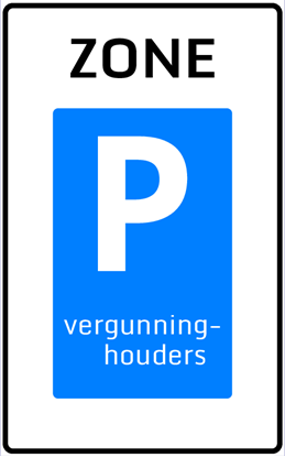 Afbeeldingen van Parkeergelegenheid E09-ZB Zone vergunninghouders 25x40