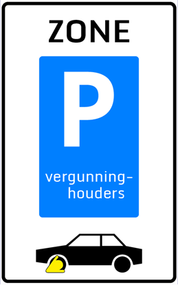 Afbeeldingen van Parkeergelegenheid E09-ZBK Zone vergunninghouders 25x40