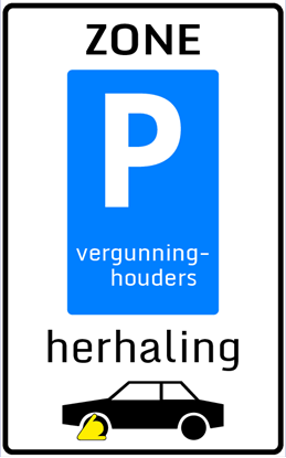 Afbeeldingen van Parkeergelegenheid E09-ZHK Herhaling zone vergunninghouders 25x40