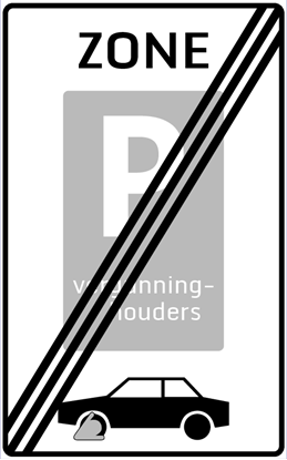 Afbeeldingen van Parkeergelegenheid E09-ZEK Einde zone vergunninghouders 25x40