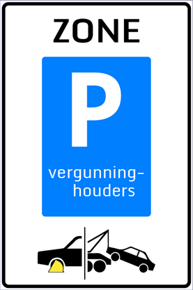 Afbeeldingen van Parkeergelegenheid E09-ZBKS Zone vergunninghouders 40x60