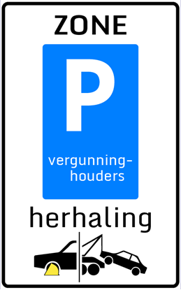 Afbeeldingen van Parkeergelegenheid E09-ZHKS Herhaling zone vergunninghouders 25x40