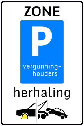 Afbeeldingen van Parkeergelegenheid E09-ZHKS Herhaling zone vergunninghouders 40x60