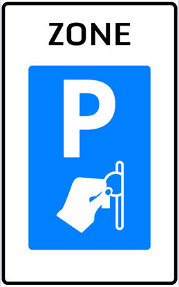 Afbeeldingen van Betaald Parkeren E101-ZB Zone (muntgeld) 25x40