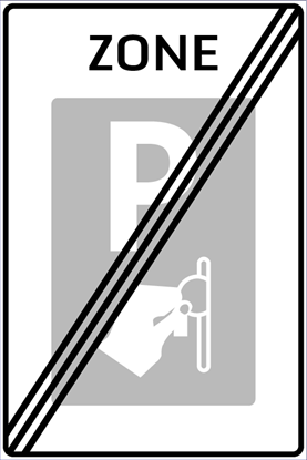 Afbeeldingen van Betaald Parkeren E101-ZE Einde zone (muntgeld) 40x60