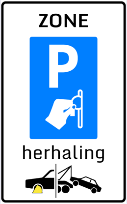 Afbeeldingen van Betaald Parkeren E101-ZHKS Herhaling zone (muntgeld) 25x40