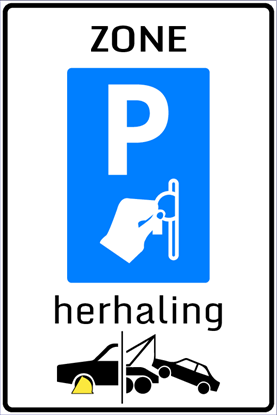 Afbeeldingen van Betaald Parkeren E101-ZHKS Herhaling zone (muntgeld) 40x60