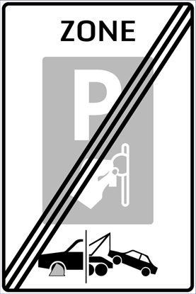 Afbeeldingen van Betaald Parkeren E101-ZEKS Einde zone (muntgeld) 40x60