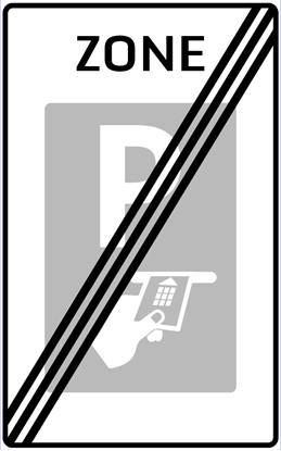 Afbeeldingen van Betaald Parkeren E102-ZE Einde zone (bankpas) 25x40