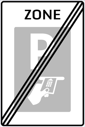 Afbeeldingen van Betaald Parkeren E102-ZE Einde zone (bankpas) 40x60