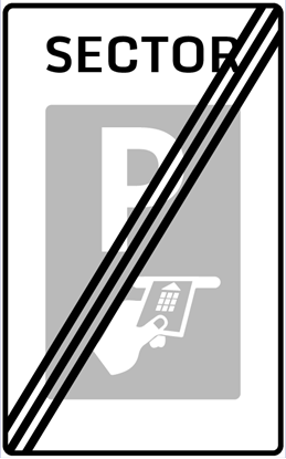 Afbeeldingen van Betaald Parkeren E102-SE Einde sector (bankpas) 25x40