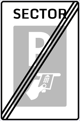 Afbeeldingen van Betaald Parkeren E102-SE Einde Sector (bankpas) 40x60