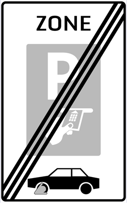 Afbeeldingen van Betaald Parkeren E102-ZEK Einde zone (bankpas); Wielklem 25x40