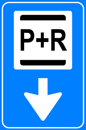 Afbeeldingen van Parkeergelegenheid BW101-O + SP03 Overstappers op het openbaar vervoer (park and ride) pijl 40x60