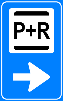 Afbeeldingen van Parkeergelegenheid BW101-R + SP03 Overstappers op het openbaar vervoer (park and ride) pijl (rechts) 25x40