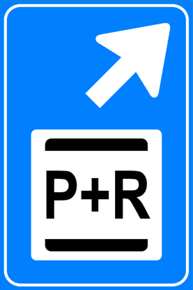 Afbeeldingen van Parkeergelegenheid BW101-RB+SP03 Overstappers op het openbaar vervoer (park and ride) Pijl  (rechts boven) 40x60