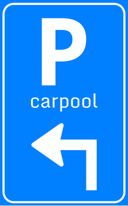 Afbeeldingen van Parkeergelegenheid BW101-LH + SP06 Carpool pijl (links) 25x40