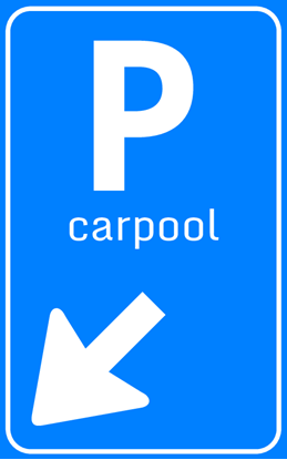 Afbeeldingen van Parkeergelegenheid BW101-LO + SP06 Carpool pijl (links) 25x40