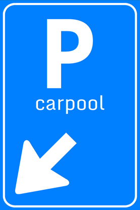 Afbeeldingen van Parkeergelegenheid BW101-LO + SP06  Carpool Pijl (links) 40x60