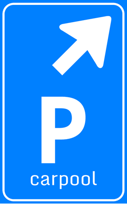 Afbeeldingen van Parkeergelegenheid BW101-RB + SP06 Carpool Pijl (rechts boven) 25x40