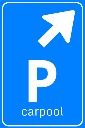 Afbeeldingen van Parkeergelegenheid BW101-RB + SP06 Carpool Pijl (rechts boven) 40x60